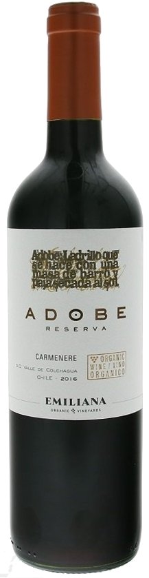 Emiliana Adobe Carmenére, BIO 0,75L, r2016, cr, su