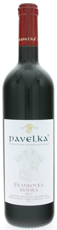 Pavelka Frankovka modrá 0,75L, r2017, vzh, cr, su