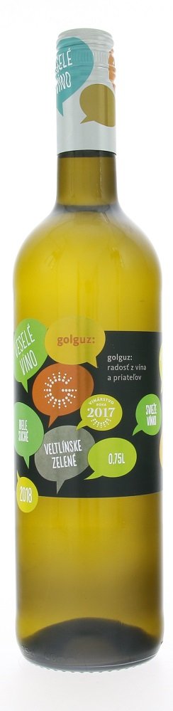 Golguz Veselé víno Veltlínske zelené 0,75L, r2018, ak, bl, su, sc
