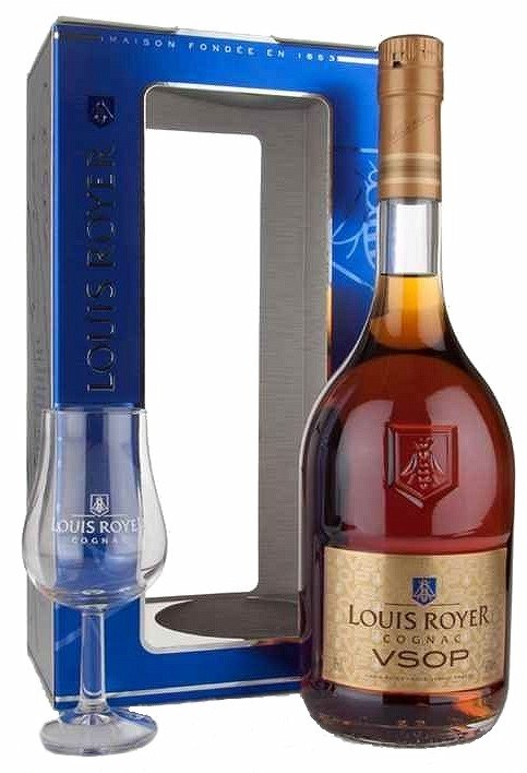 Louis Royer Cognac VSOP 40% s 1 pohárom 0,7L, cognac, DB