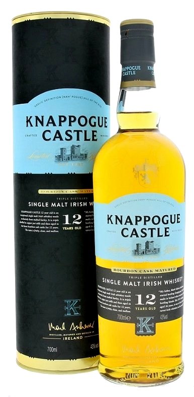 Knappogue Castle 12YO Irish whisky 43,0% 0,7L, whisky, DB