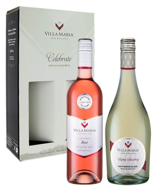 Balíček Sparkling, 2 vína Villa Maria + darčekový box